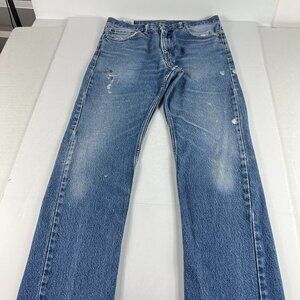 Levi's Jean Men 33x33* 505 Straight Blue Thrashed Paint Splatter Denim Tag 33x36